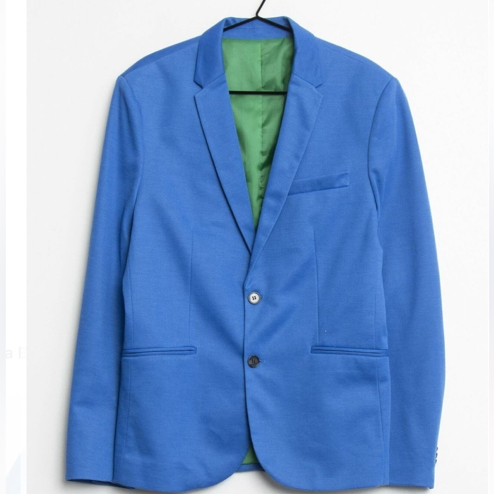 Zara Men’s Basic Blue Two Button Blazer Jacket Si… - image 1